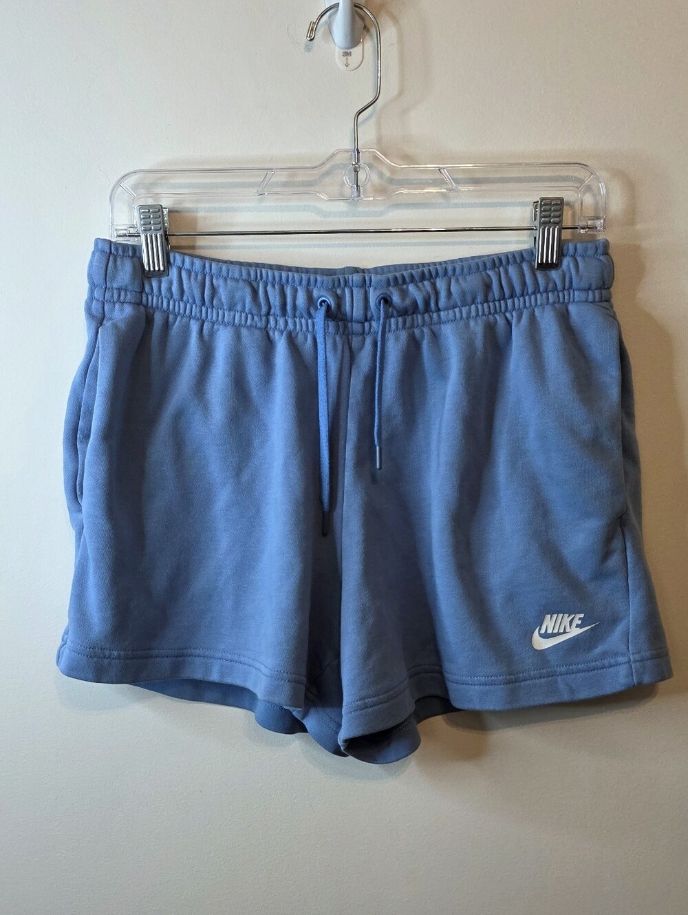 Nike Blue Sweat Shorts Size Medium Pockets Drawstring